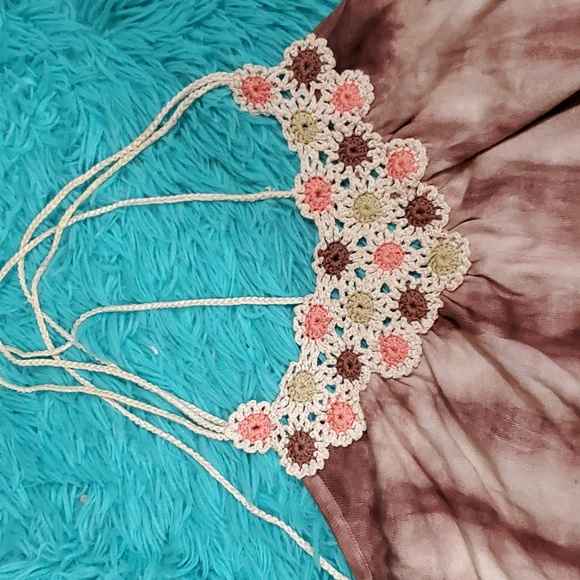 Free People Crochet and Cord Tie Dye Tank Top - Picture 2 of 4